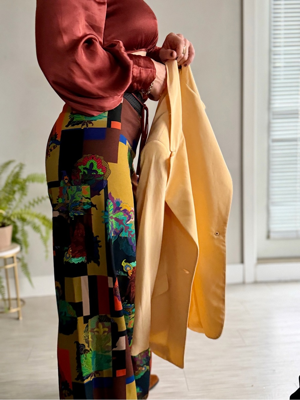 Save The Queen Patchwork Floral Wide-Leg Pants in Multi Colors - Picture 6 of 12